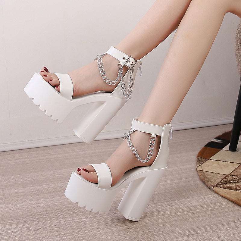 14cm Chunky Heel Waterproof Platform Pole Dance High Heels