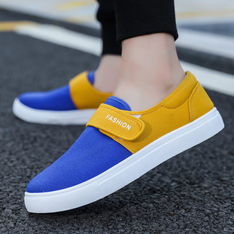 Canvas Flat Shoes Men Velcro Casual Sneakers