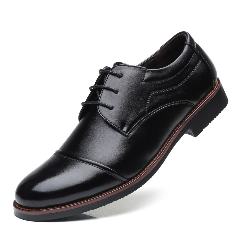 Men's Leather Shoes Plus Size Business Casual Laces