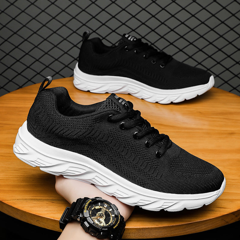 Fashion Flying Woven Breathable Men's Leisure Sports Youth Running Shoes