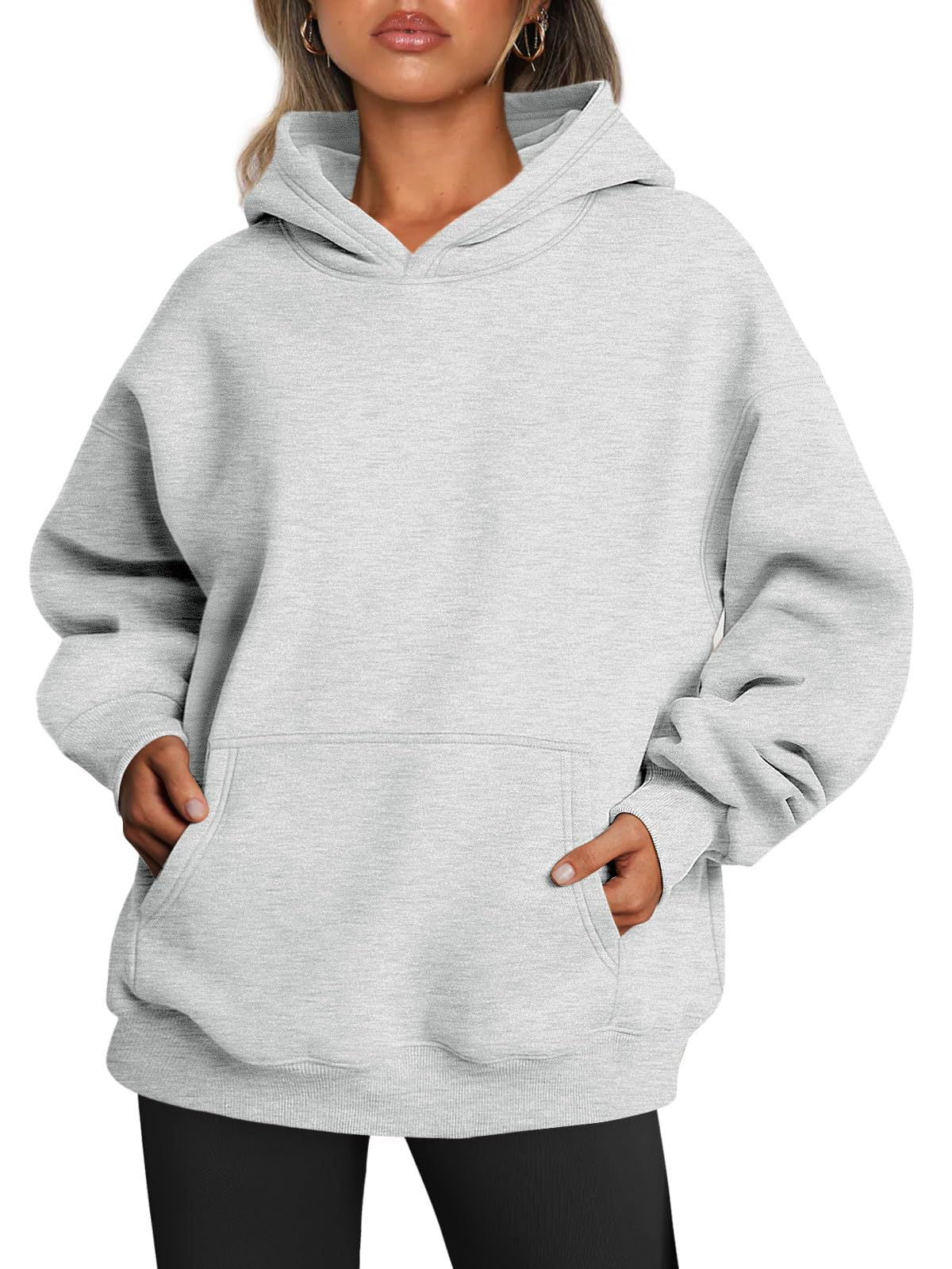 Übergroße Damen-Kapuzenpullover, Fleece, lockere Sweatshirts mit Tasche, langärmelige Pullover, Hoodies, Pullover, Winter- und Herbst-Outfits, Sportkleidung