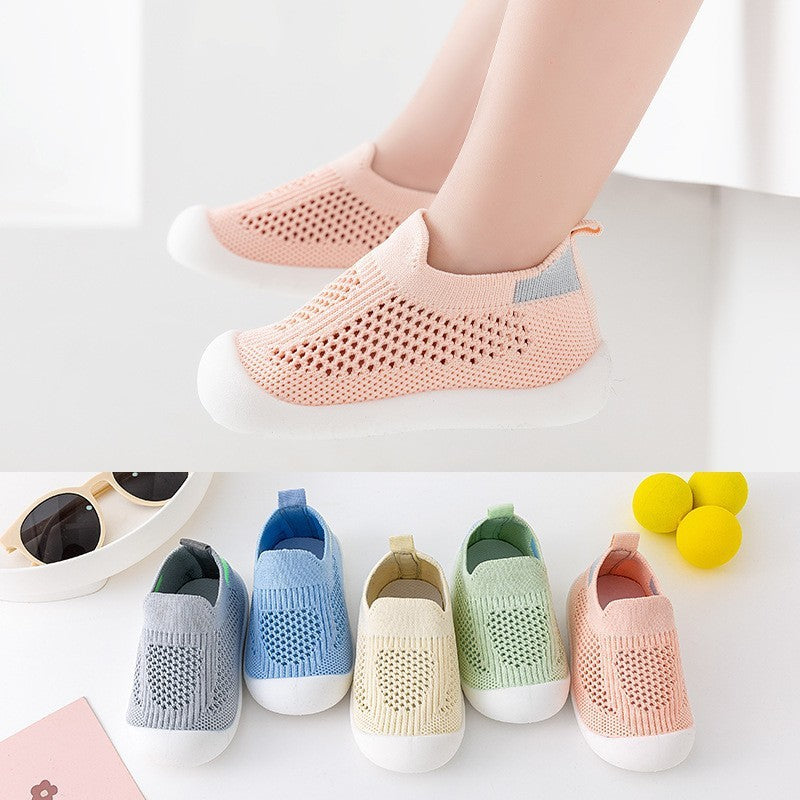 Baby Toddler Shoes Soft Bottom Non-slip Lightweight Flying Woven Shoes