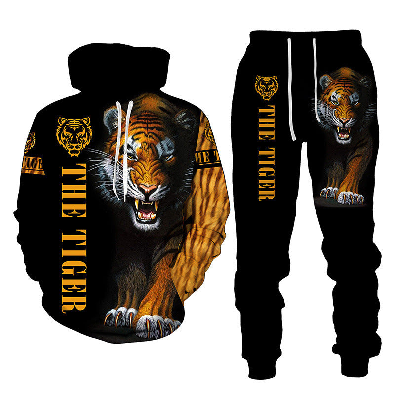 Lion Tiger 3D Digital Printing Hoodie Men's Hooded Suits