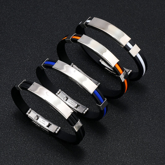 Titanium Steel Silicone Bracelet Stainless Steel