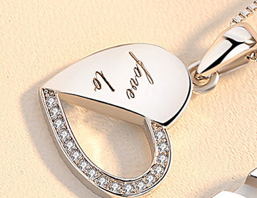 Silver Necklace Qixi Couple Love Buckle