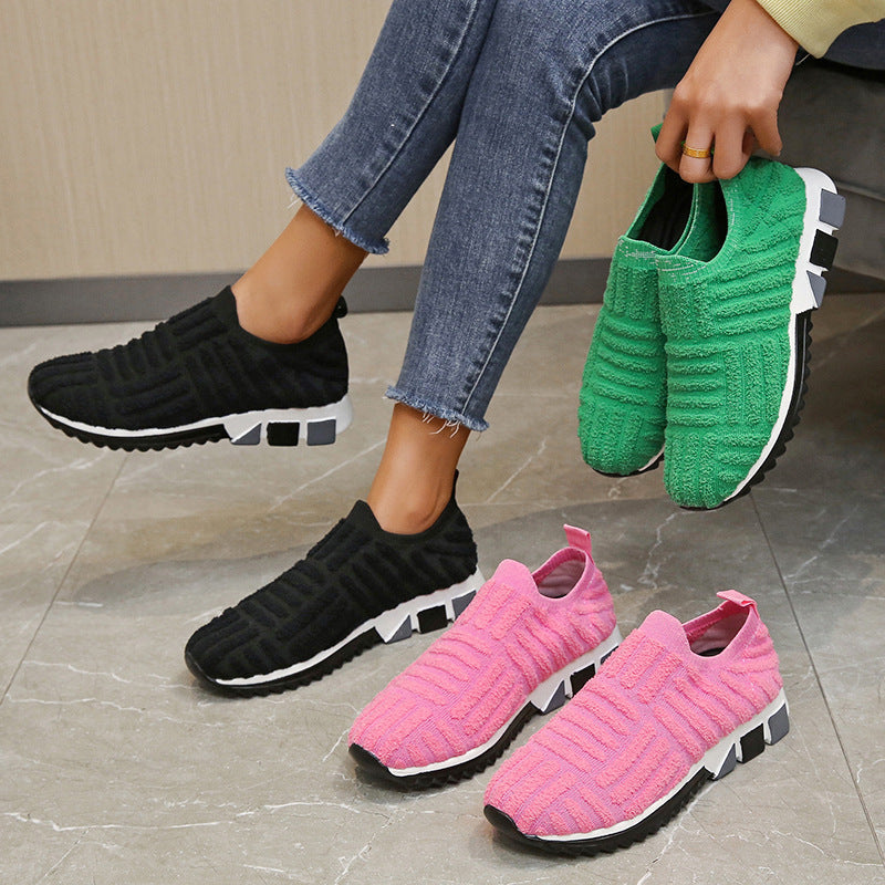 Women's Mesh Breathable Solid Color Casual Shoes