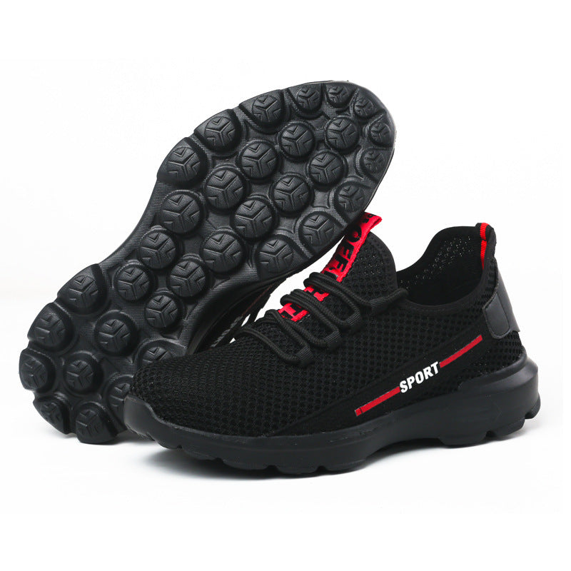 Breathable, Anti-smash And Anti-puncture Lightweight Fly-woven Safety Shoes