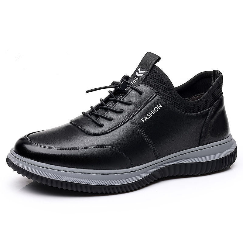 Men's Casual Leather Shoes Breathable Soft Bottom Soft Surface Board Shoes