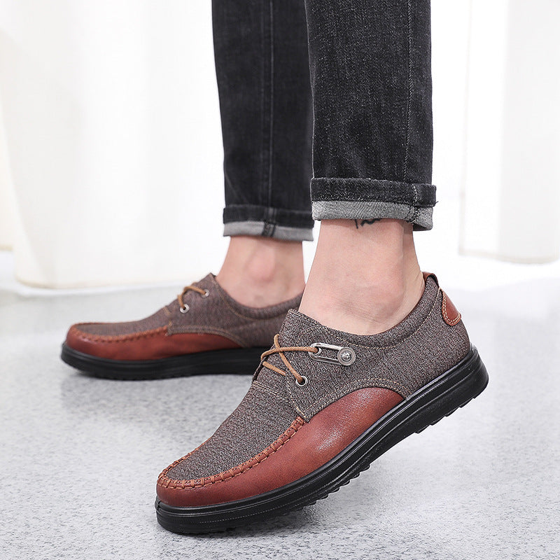 Cloth Shoes Middle-aged And Elderly Men's Shoes Lightweight Comfortable Low-top Casual Soft Bottom