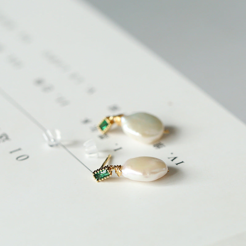 Natural Freshwater Baroque Pearl Earrings