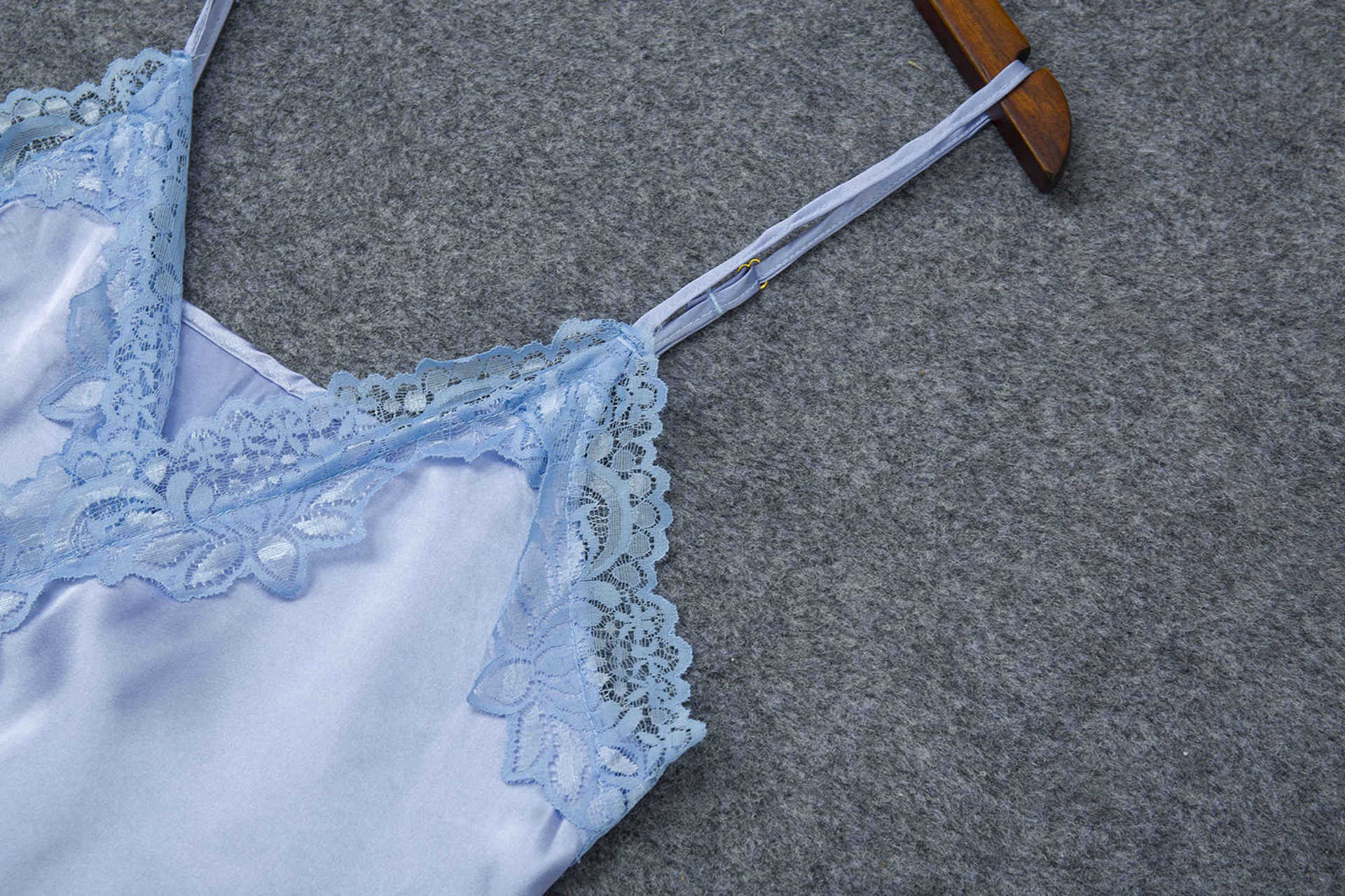 Women's Elastic Satin Nightdress Lingerie Home Pajamas Lingerie Product information: Fabric name: Satin Color: black, silver Main fabric composition: Polyester Fiber (polyester) Size: S,M,L,XL,XXL,XXXL Applicable Gender: Female Size： Note: 1. Asian sizes