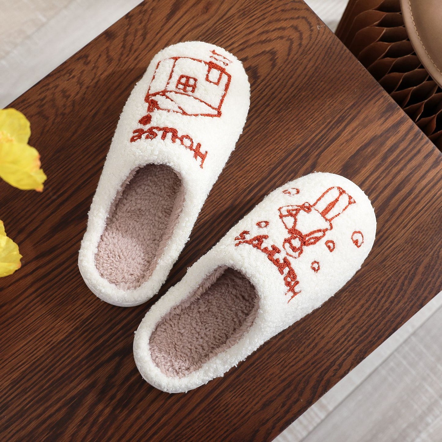 Men's And Women's Fashion Platform Plush Cotton Slippers