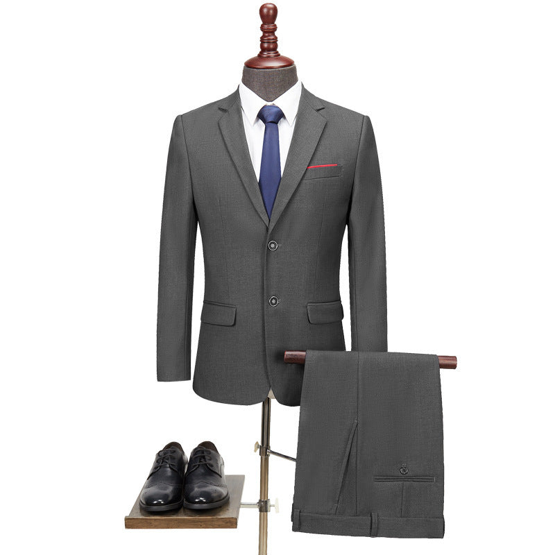 Men's Casual Business Suit Two-piece Suit Plus Size Work Ball Suit Men