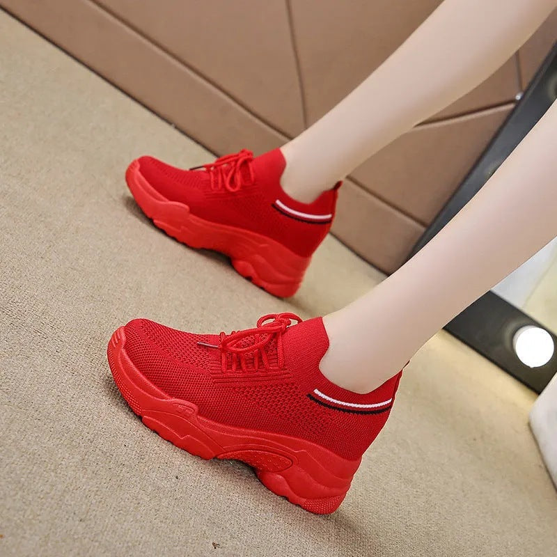 Fly Woven Mesh Casual Sneaker Breathable Platform Shoes