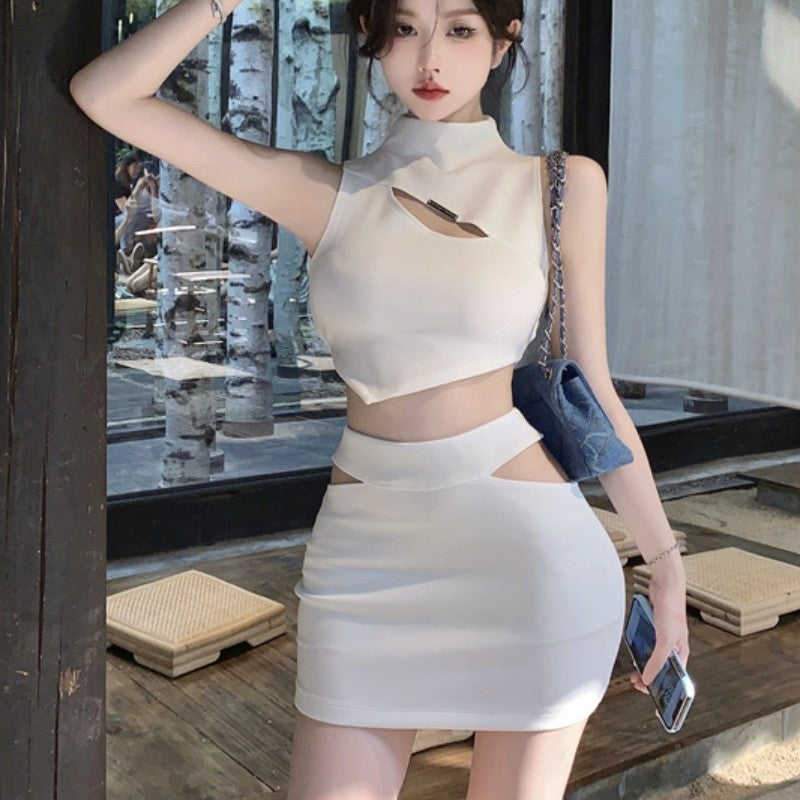 Summer New Sweet Cool Hot Girl Design Sense Top Hip Half-body Skirt