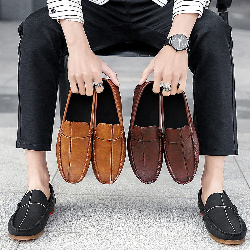 Spring New Men's Casual Lazy Small Leather Shoes