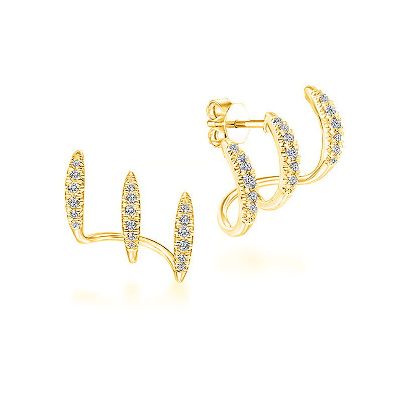 Earrings Diamond Inlaid Vibrato Cold Design Sense