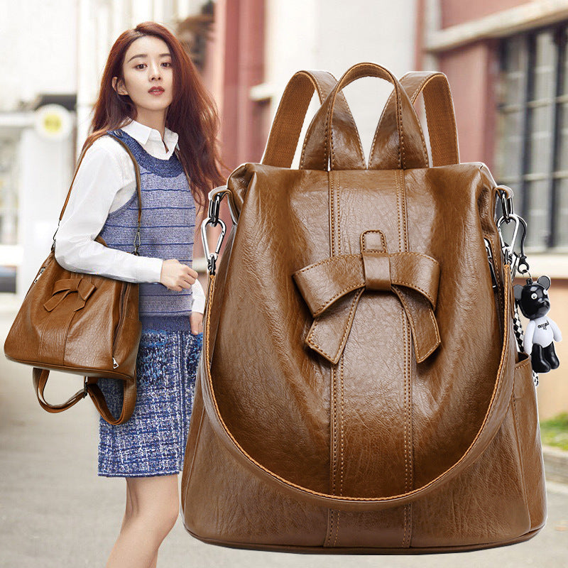 Women's Backpack New Korean Style Fashion Multipurpose Cute Bow Travel