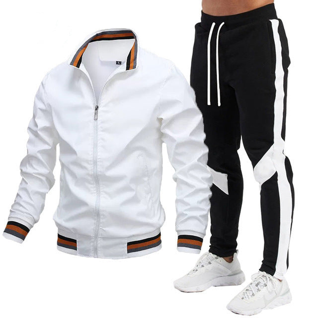 Street Running Sports Teen Jacke Stitching Printing Jogginghose Anzug