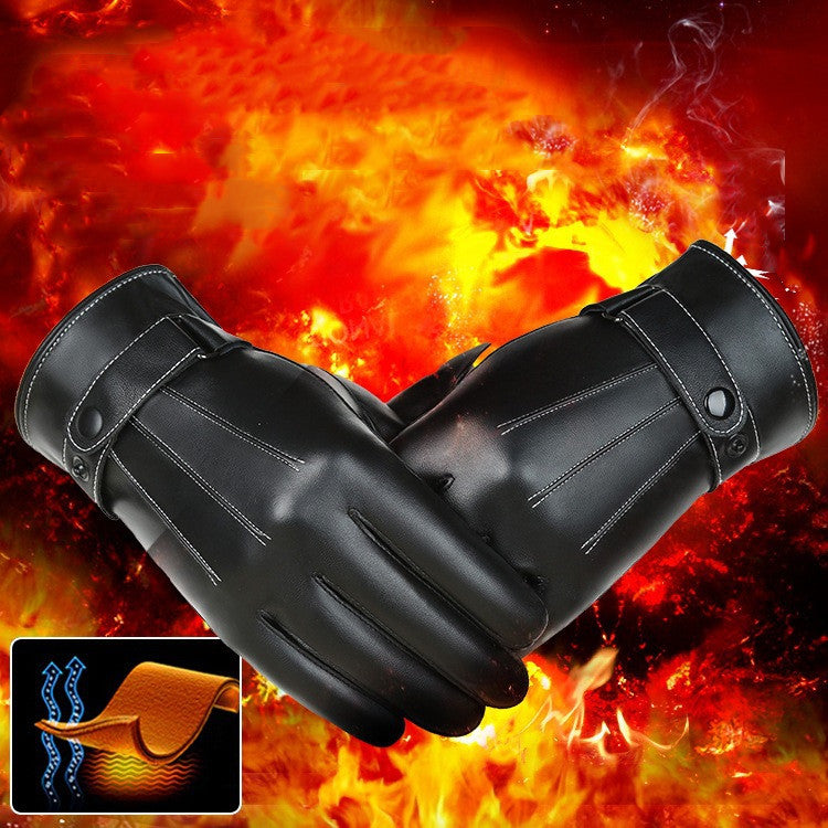 New Men's Touch Screen Leather Gloves