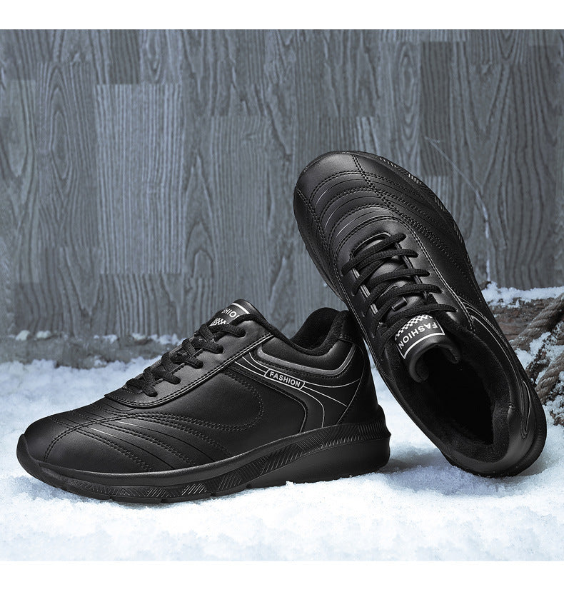 Winter Vulcanized Shoes Men Plush Flat Heel