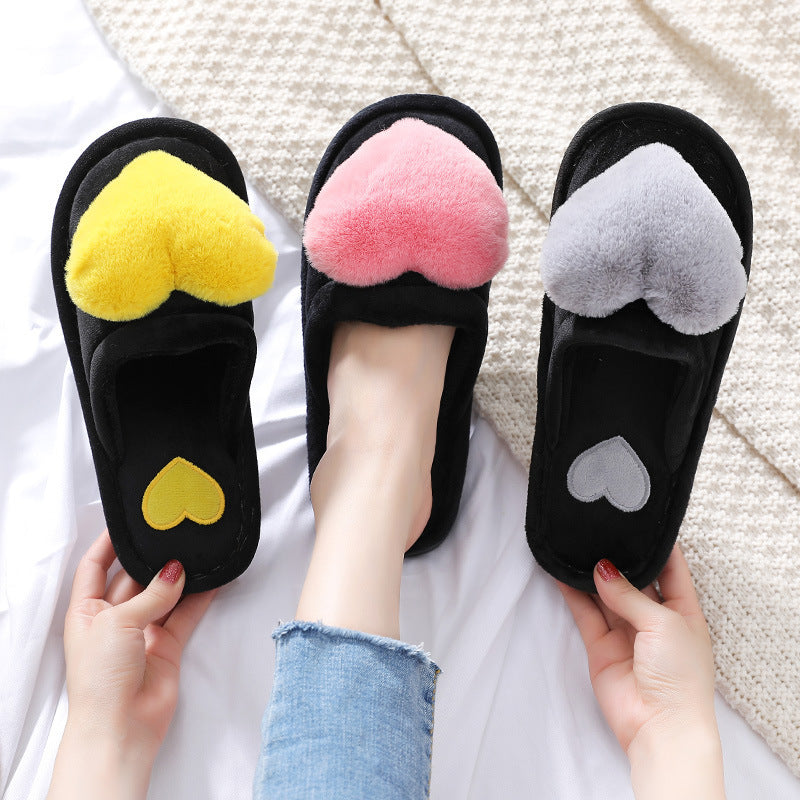 Cute Love Slipper Winter Warm Fluffy Shoes Home Slippers For Valentine's Day