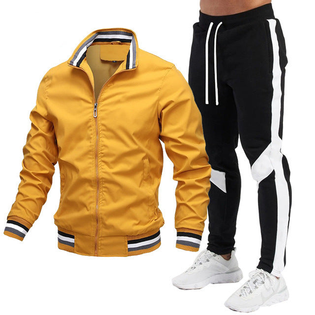 Street Running Sports Teen Jacke Stitching Printing Jogginghose Anzug