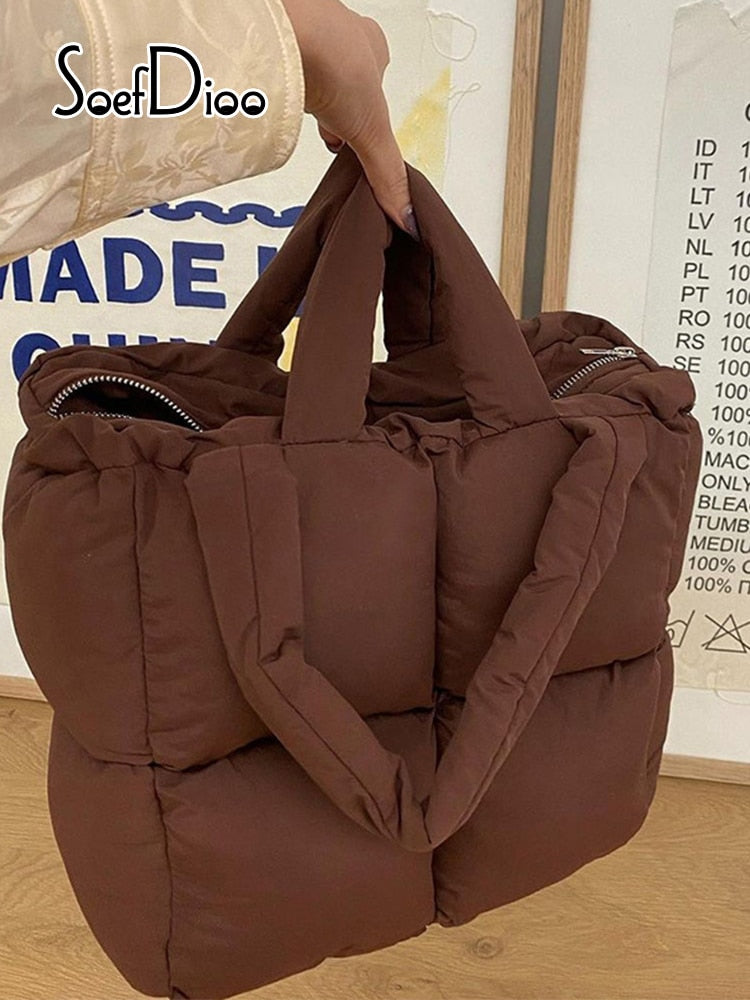 Bolso tipo chaqueta acolchado de algodón con cremallera